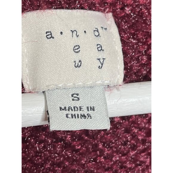 A New Day Sweater Womens Small Chunky Knit Top Red Burgundy Fall Winter Casual - Picture 7 of 11